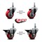 Service Caster 3 Inch Red Polyurethane 10 MM Threaded Stem Caster Set 2 Brakes SCC SCC-TS20S314-PPUB-RED-M1015-2-PLB-2 - alternate 3